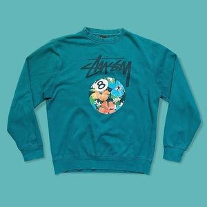 Stussy 8 Ball Teal Longsleeve Shirt
